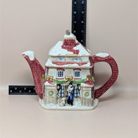 1997 Fitz and Floyd Dickens Ceramic Cottage Teapot