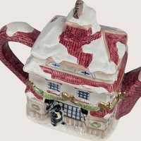 1997 Fitz and Floyd Dickens Ceramic Cottage Teapot
