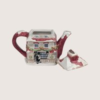 1997 Fitz and Floyd Dickens Ceramic Cottage Teapot