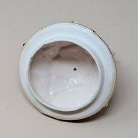 1960s Ceramic Iridescent Pink Bird Compote Jar