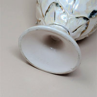 1960s Ceramic Iridescent Pink Bird Compote Jar