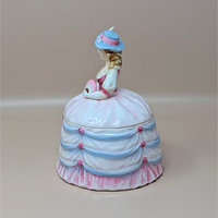 1950s Andrea Ceramic Victorian Lady Powder Box
