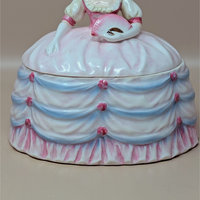 1950s Andrea Ceramic Victorian Lady Powder Box