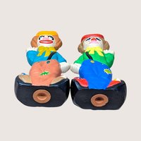 Vintage Ceramic Double Sided Laughing Crying Clown Bank Pair
