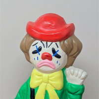 Vintage Ceramic Double Sided Laughing Crying Clown Bank Pair