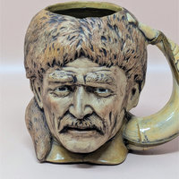 Vintage Handpainted Ceramic Davy Crockett Mug