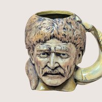 Vintage Handpainted Ceramic Davy Crockett Mug