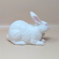 1960s Rosenthal Netter Ceramic Mother and Baby Bunny Figurine