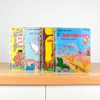 Vintage Little Golden Book Set, Winnie the Pooh, Mother Goose, Bert's Inventions, Road Runner, Children's Story Collection, Classic Reads