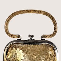 1960s Clear Vinyl Gold Tinsel Glitter Purse
