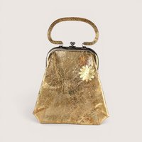 1960s Clear Vinyl Gold Tinsel Glitter Purse
