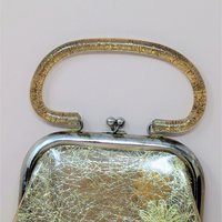 1960s Clear Vinyl Gold Tinsel Glitter Purse