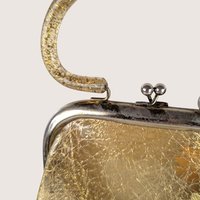 1960s Clear Vinyl Gold Tinsel Glitter Purse