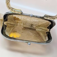 1960s Clear Vinyl Gold Tinsel Glitter Purse