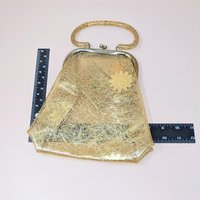 1960s Clear Vinyl Gold Tinsel Glitter Purse