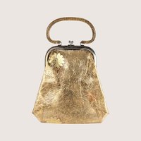 1960s Clear Vinyl Gold Tinsel Glitter Purse