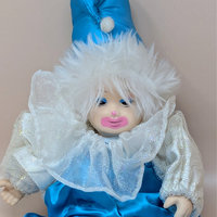 1980s Porcelain Baby Clown Doll Pair