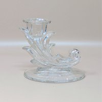 1940s Fostoria Navarre Baroque Cornucopia Candlestick Holders Pair