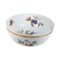Vintage 1961 Royal Worcester Evesham Gold Large Salad Bowl, 10.25 Inch English Porcelain Serving Bowl, Fruit Pattern China