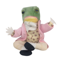 Vintage Beatrix Potter Mr Jeremy Fisher Frog Plush, 7 Inch Eden Frederick Warne Collectible Stuffed Animal Toy