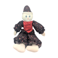 Vintage Handmade Cloth Clown Doll, 20 Inch Soft Fabric Jester Figurine, Collectible One of a Kind Folk Art Toy