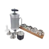 Vintage Mirro Aluminum Cookie Press & Pastry Maker, Complete Set with Bonus Cups, Baking Tool