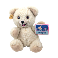 Vintage 1986 Snuggle Bear Puppet, Russ Berrie, Plush Toy With Tags, 10 Inch, 80s Advertising Collectible