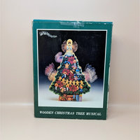 Vintage Musical Wooden Christmas Tree