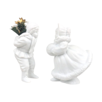 Vintage Dept 56 Silhouette Skating Figurine Pair, Cheryl Johnson Bisque Porcelain, Winter Holiday Decor, Collectible Figurines