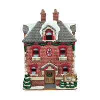 1992 Geo Lefton Doctor's Office Light Up Village House, Vintage Christmas Village Building, Collectible Holiday Decor, Lighted Ceramic House