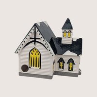 1985 Dept 56 Church of the Open Door Original Snow Village Light Up Building