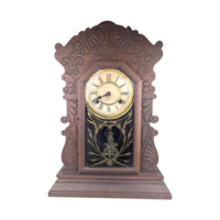 Antique Waterbury Tampa Gingerbread Clock, Non Working, For Parts or Repair, Victorian Wood Mantel Clock, Decorative Accent