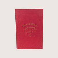Antique red cloth hardcover book with gold gilt lettering titled Christlig Chronika Kalender for 1883.