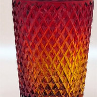 Vintage Imperial Glass Amberina Lace Edge 5 inch Vase