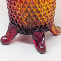 Vintage Imperial Glass Amberina Lace Edge 5 inch Vase