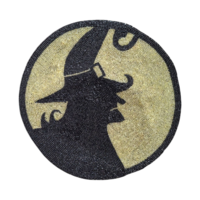 Vintage Beaded Witch Silhouette Placemat - Halloween Table Decor - Spooky Wall Hanging Centerpiece