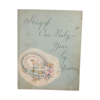 Vintage 1934 Story of Our Baby Book, Unused Whitman Memory Book, Edit Kovar Art Deco Era Keepsake Journal, Newborn to Seven Years