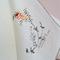 Vintage Bucilla 8 Piece Floral Cross Stitch Table Linen Set