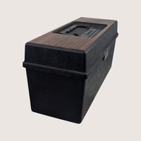 1976 Service Plastic Faux Woodgrain 8 Track Carrying Case with Tapes