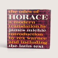 A vintage 1963 hardcover edition of The Odes of Horace with a black and magenta textured dust jacket.