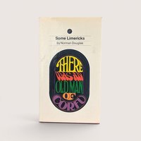 A vintage 1967 hardcover edition of Some Limericks by Norman Douglas with a colorful psychedelic typography dust jacket.