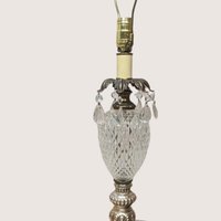 Vintage Mid Century Cut Glass Crystal Prism Table Lamp