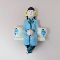 Vintage Weil Ware Ceramic Wall Hanging Candle Holder Pair