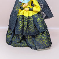 Vintage Spanish Senorita Doll in Yellow and Black Lace