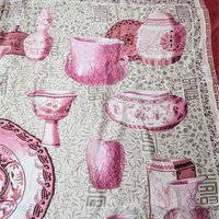 Vintage Asian Pottery Print Silk Scarf