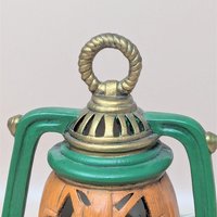 Vintage Ceramic Jack-O-Lantern Pumpkin Lantern Light