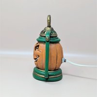 Vintage Ceramic Jack-O-Lantern Pumpkin Lantern Light