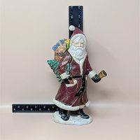 Vintage Pair Hand Painted Old World Santa Figures