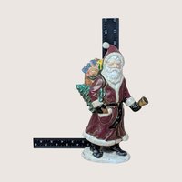 Vintage Pair Hand Painted Old World Santa Figures