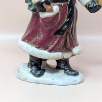 Vintage Pair Hand Painted Old World Santa Figures